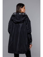 Tenká čierna dámska bunda s ozdobnou lemovkou (B8145-1)