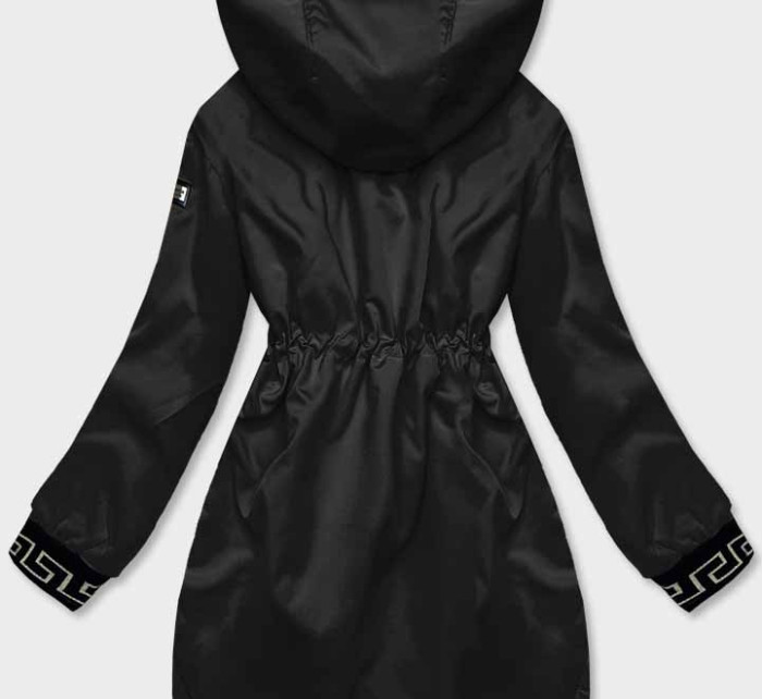 Černá dámská bunda s ozdobnou lemovkou (B8139-1)