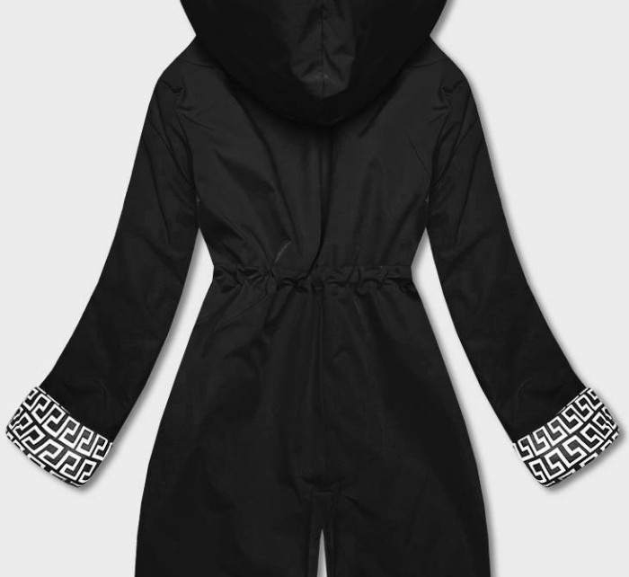 Čierna dámska bunda parka s kapucňou (B8042-1026)