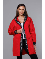 Tenká červená dámská bunda s ozdobnou lemovkou model 18038040 - S'WEST