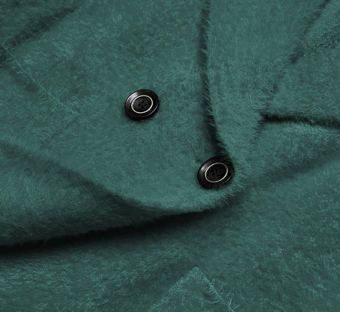 Tmavě zelený krátký přehoz přes oblečení typu alpaka model 18059119 - MADE IN ITALY