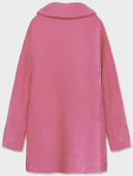 Krátky vlnený prehoz cez oblečenie typu alpaka v lososovej farbe (7108-1)
