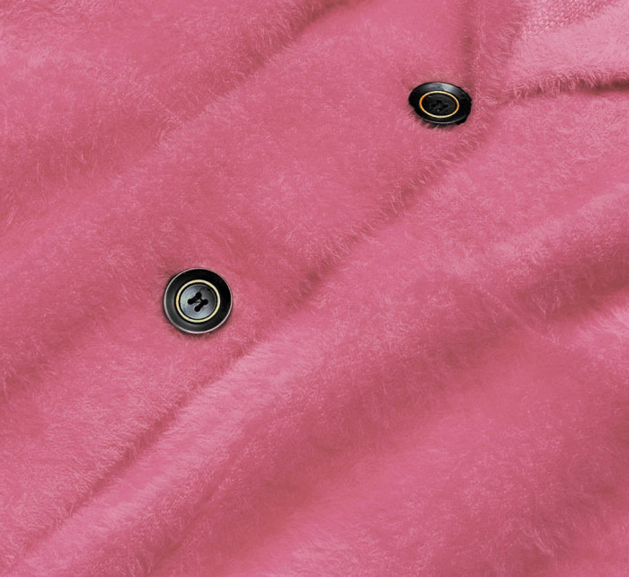Krátky vlnený prehoz cez oblečenie typu alpaka v lososovej farbe (7108-1)