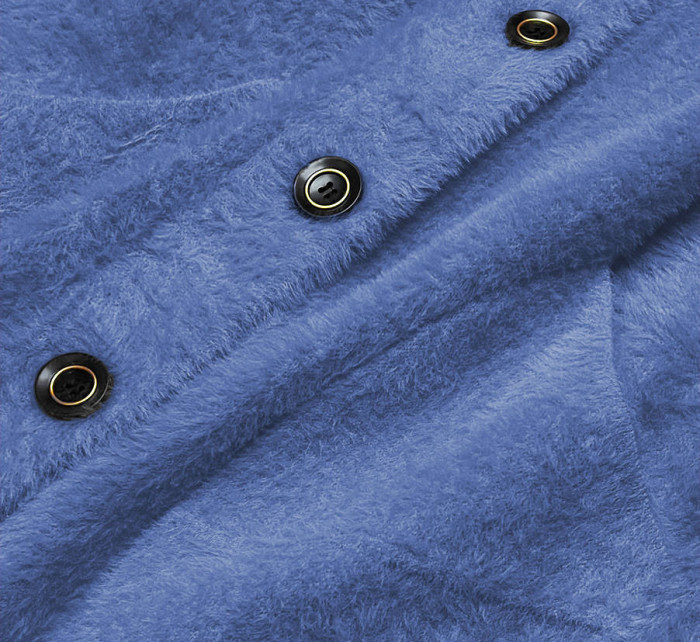 Světle modrý krátký přehoz přes oblečení typu alpaka na knoflíky (537)