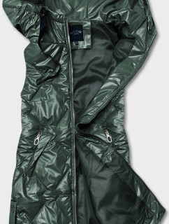 Tmavě zelená dámská vesta s kapucí model 18050001 - Miss TiTi