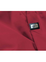 Tmavě červená tenká dámská bunda s ozdobnou lemovkou (B8142-27)