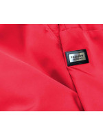 Tenká červená dámská bunda s ozdobnou lemovkou (B8141-4)