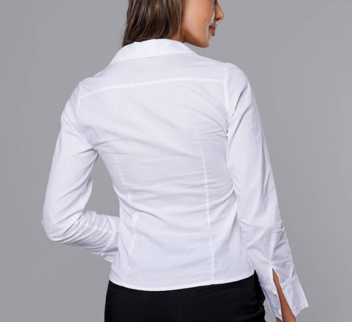 Klasická biela dámska bavlnená košeľa (0818-3#)