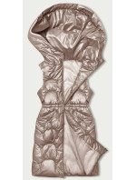 Bledo ružová vypasovaná vesta s kapucňou (B8172-51)