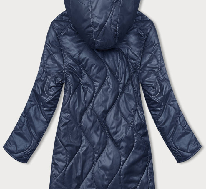 Modrá dámska bunda s odopínacou kapucňou (B8218-72)