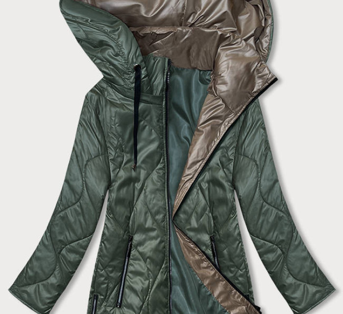 Tmavě zelená dámská bunda s odepínací kapucí model 18851537 - S'WEST