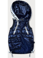 Tmavě modrá dámská vesta se stahovacími lemy (16M9115-215)
