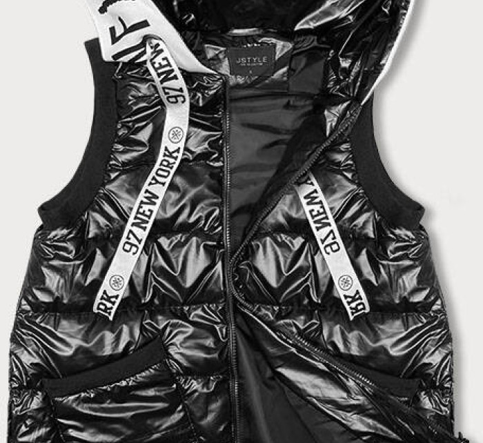 Dámská vesta v grafitové barvě se stahovacími lemy (16M9115-105)