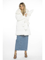 Bílá dámská zimní bunda s límcem a  model 19382313 - Ann Gissy