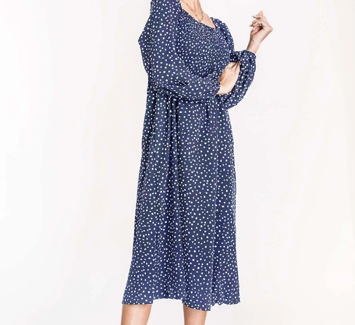 Sukienka z opuszczanymi ramionami Ann Gissy niebieska (DLY018)