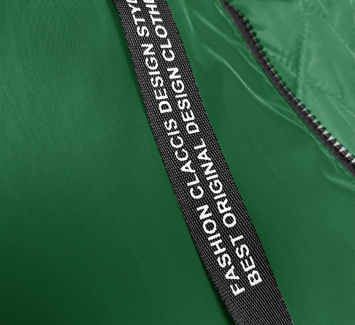 Zelená dámská bunda parka pro přechodné období Miss TiTi (3832)