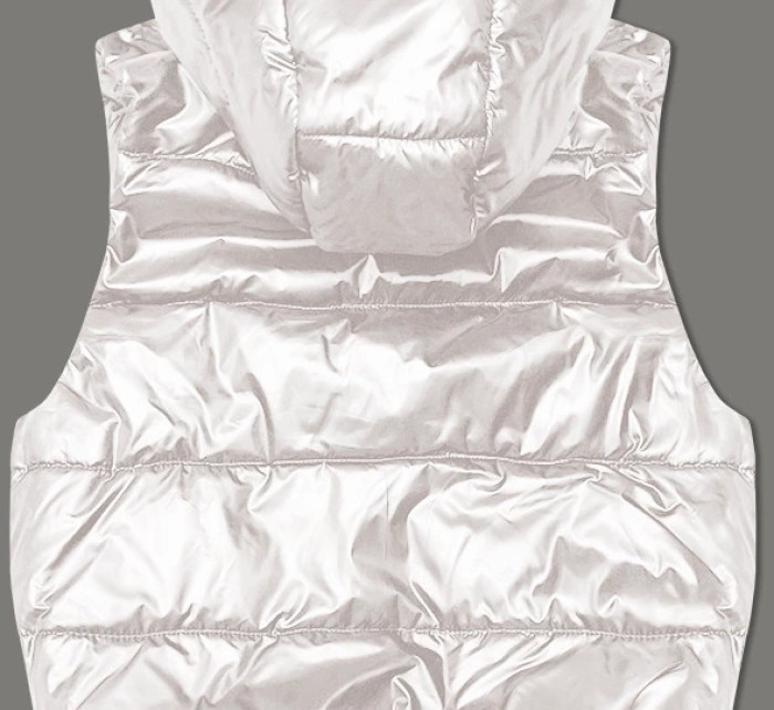 Biela páperová vesta s odnímateľnou kapucňou (B8247-26)