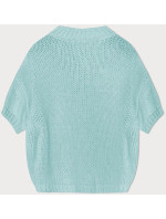 Volný dámský svetr ve špinavě růžové barvě s krátkými rukávy (760ART)