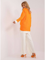 Dámska oranžovo-ekru súprava - sveter a široké nohavice (2201)