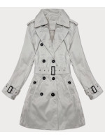 Světle béžový klasický kabát v do stehen model 19732129 - HONEY WINTER