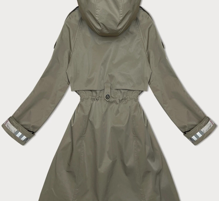 Dámska tenká bunda parka v svetlej khaki farbe s kapucňou BH Forever (3) (BH-2403)