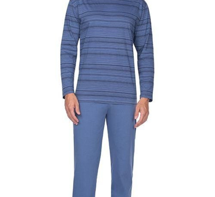 Pánske pyžamo Matyáš modré s pruhmi