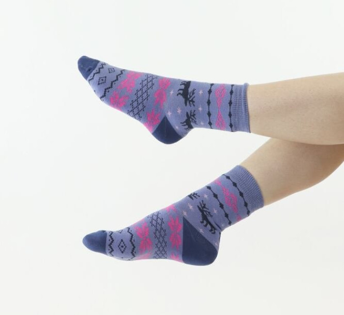 Thermo ponožky Norweg svetlo modré so sobmi