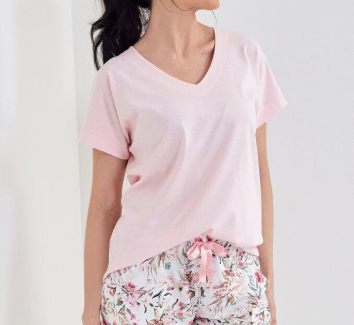 Krátké dámské pyžamo Aromatica růžové
