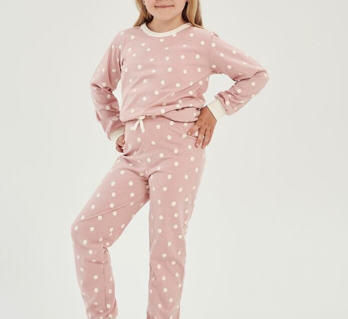 Dievčenské pyžamo Chloe ružové s bodkami