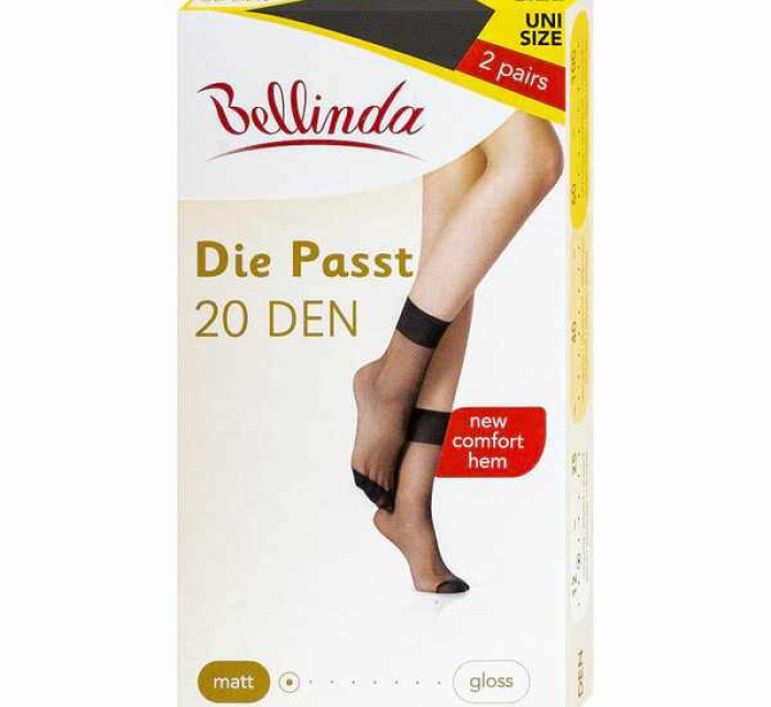 Silonkové matné ponožky 2 páry DIE PASST SOCKS 20 DEN - Bellinda - čierna