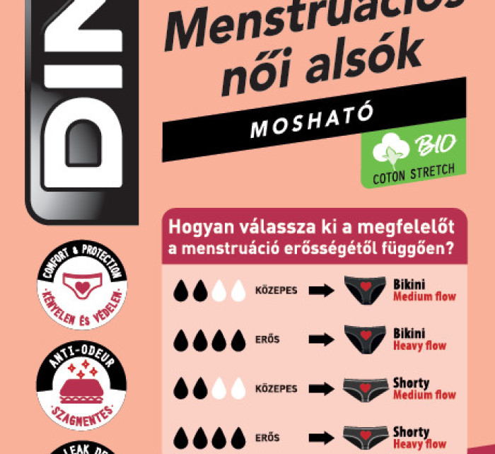 Nočné menštruačné boxerky s čipkou DIM MENSTRUAL NIGHT LACE BOXER - DIM - čierna