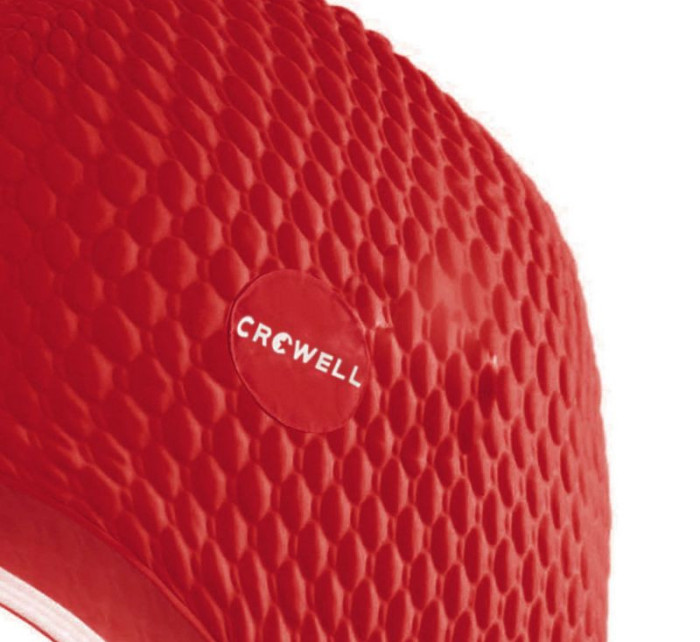Plovací čepice Crowell Java červené barvy s bublinami.2