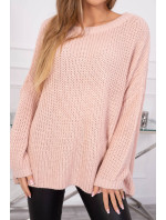 model 18743482 oversize svetr pudrově růžový - K-Fashion