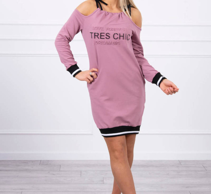 Tres Chic tmavě růžové šaty