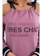 Tres Chic tmavě růžové šaty
