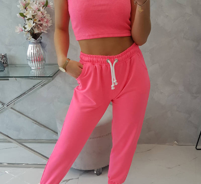 Souprava top+kalhoty růžová neonová