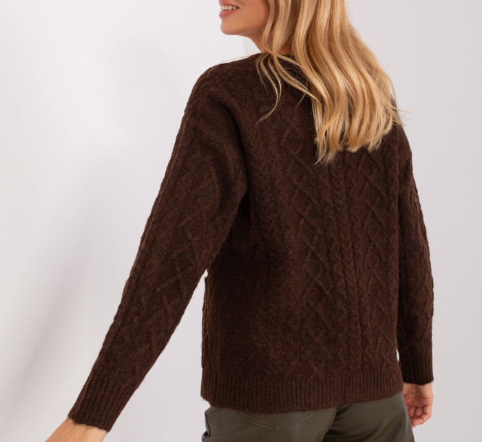 Sweter AT SW 2358.31 ciemny brązowy