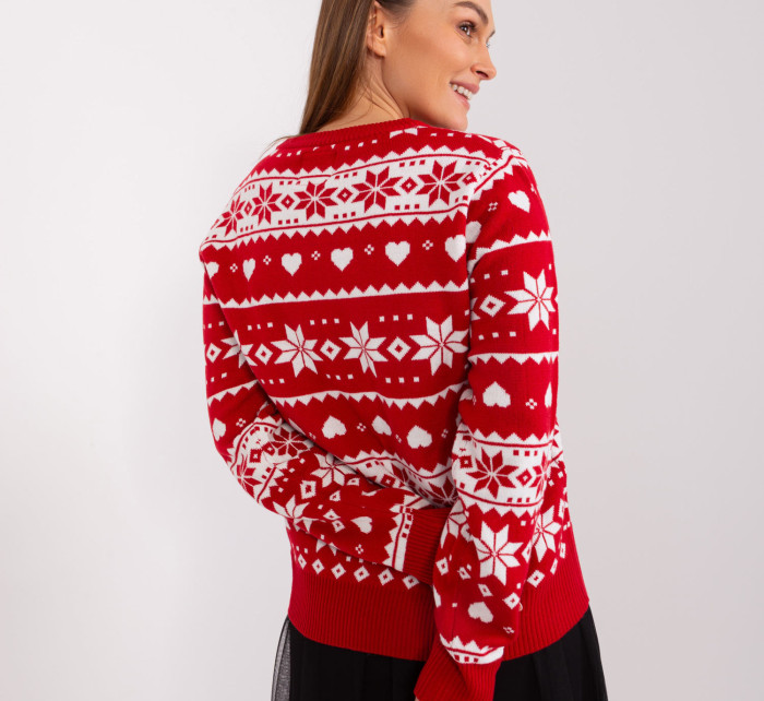 Sweter D90057AB90883A czerwony