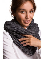 BK061 Oversized ribbed knitted snood - graphite