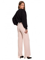 model 15877050 Klasické kalhoty s rovnými nohavicemi béžové - Makover