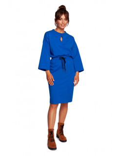 model 18004336 Pletené šaty se šňůrkou královská modř - BeWear