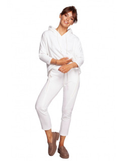 pletené kalhoty s ozdobnými zipy ecru model 18004362 - BeWear