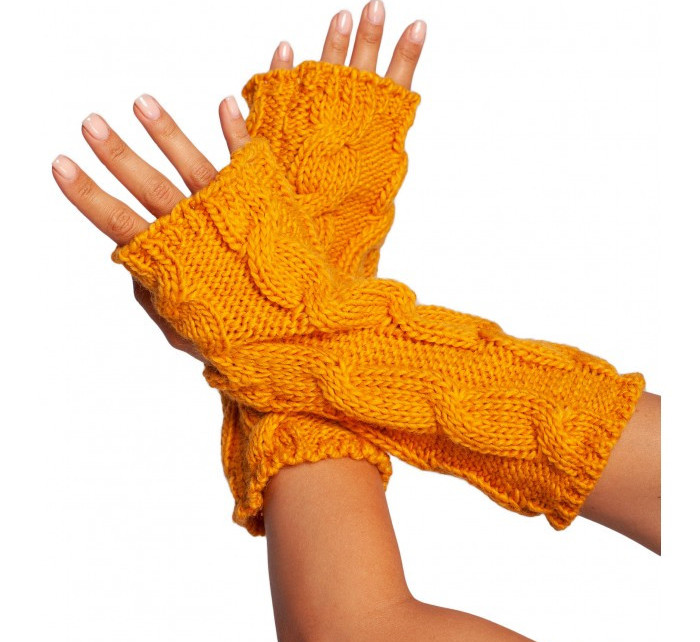 BK098 Pletené bezprsté rukavice - béžové