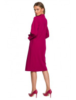Šaty střihu s vysokým límcem švestka model 18004578 - STYLOVE