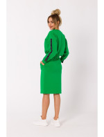 model 18383193 Vypasovaná sukně s kapsami zelená - Moe