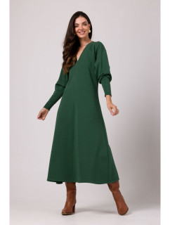 B267 Maxi dress with deep V neck - lawn green