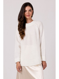 BK105 Pullover batwing sweater - white