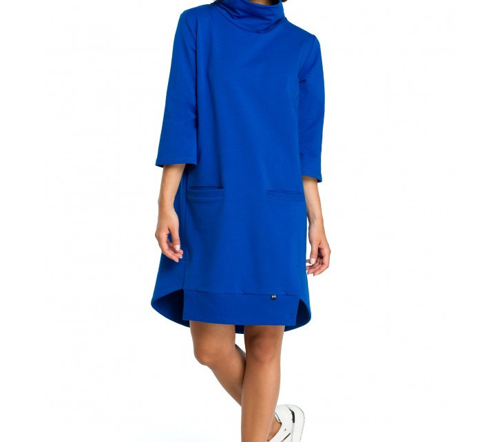 Asymetrické šaty s výstřihem královská modř model 15098417 - BeWear