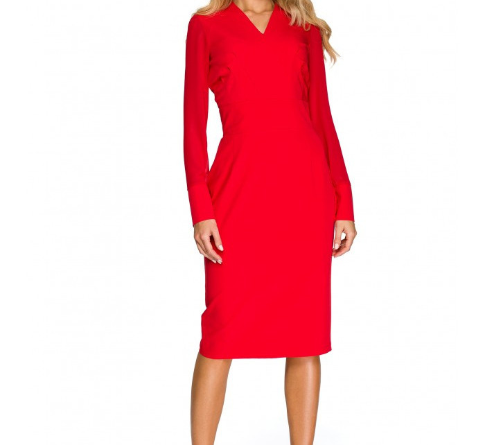 S136 Šifonové šaty bez rukávů - červené