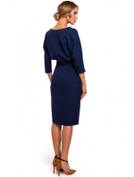 model 18002219 Šaty s netopýřími rukávy tmavě modré - Moe